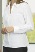 Semi Fitted Stretch Blouse Long Sleeve